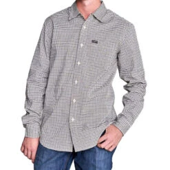 Kimes Ranch Men's Army Welton Mini Check Long Sleeve Button Down