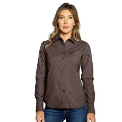Kimes Ranch Women's Linville Coolmax Button Down Shirt - Tobacco