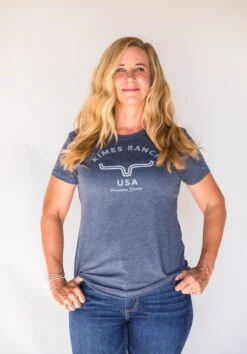 Kimes Ranch Womens Arch Vintage Navy Cotton Blend S/S T-Shirt
