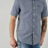 Kimes Ranch Mens Linville Solid Shirt Navy Cotton Blend S/S Western