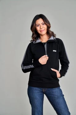 Kimes Ranch Womens Maricopa Half Grey Heather Cotton Blend Hoodie