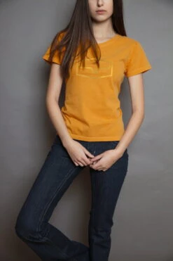 Kimes Ranch Womens Replay Foil Tee T-Shirt Orange Cotton Blend S/S