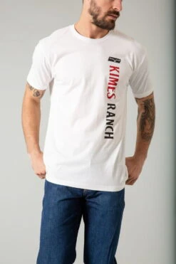 Kimes Ranch Womens Vertical Lookup White Cotton Blend S/S T-Shirt