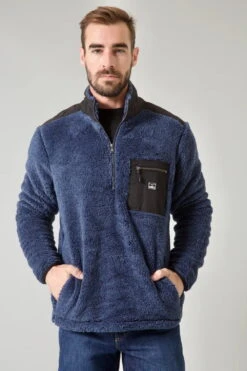 Kimes Ranch Mens Whiskey Sweater Navy Fleece Fleece Jacket