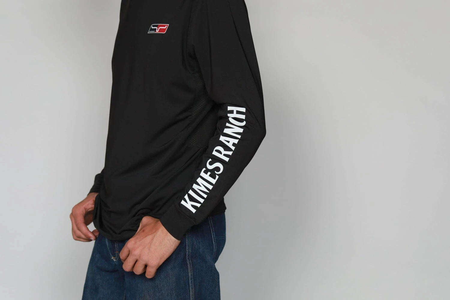 Kimes Ranch Mens K1 Tech Tee Black Polyester Blend L/S T-Shirt - Image 3