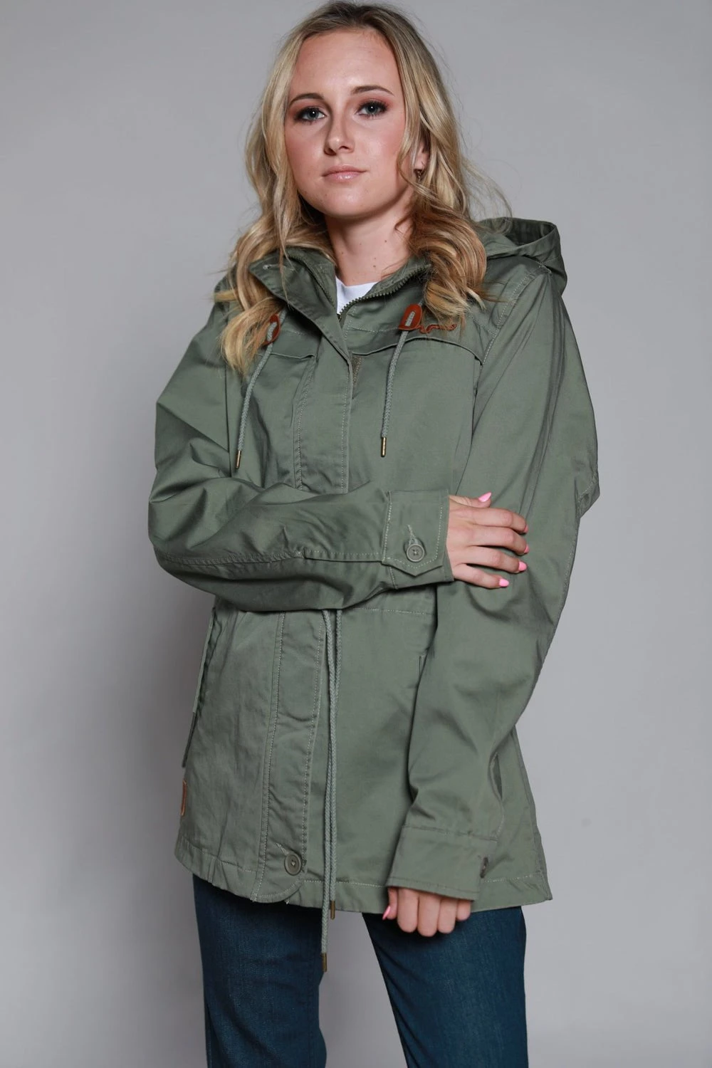 Kimes Ranch Womens Longrider 2 Anorak Dk Sage Cotton Blend Jacket - Image 2