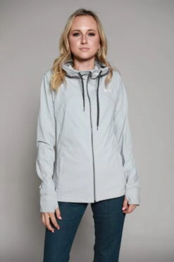 Kimes Ranch Womens Lovell Front Zip Frost Grey Nylon Softshell Jacket