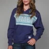 Kimes Ranch Womens North Star Hoodie Marine Blue Cotton Blend L/S