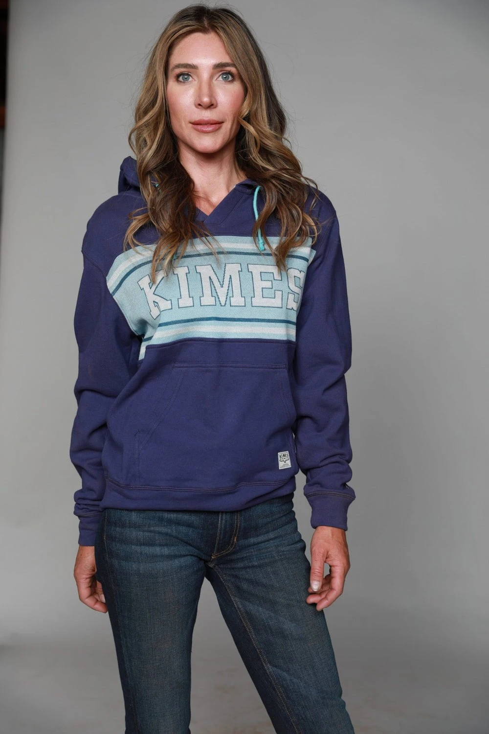 Kimes Ranch Womens North Star Hoodie Marine Blue Cotton Blend L/S - Image 2