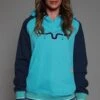 Kimes Ranch Womens Summer Love Fleece Blue Cotton Blend L/S Hoodie