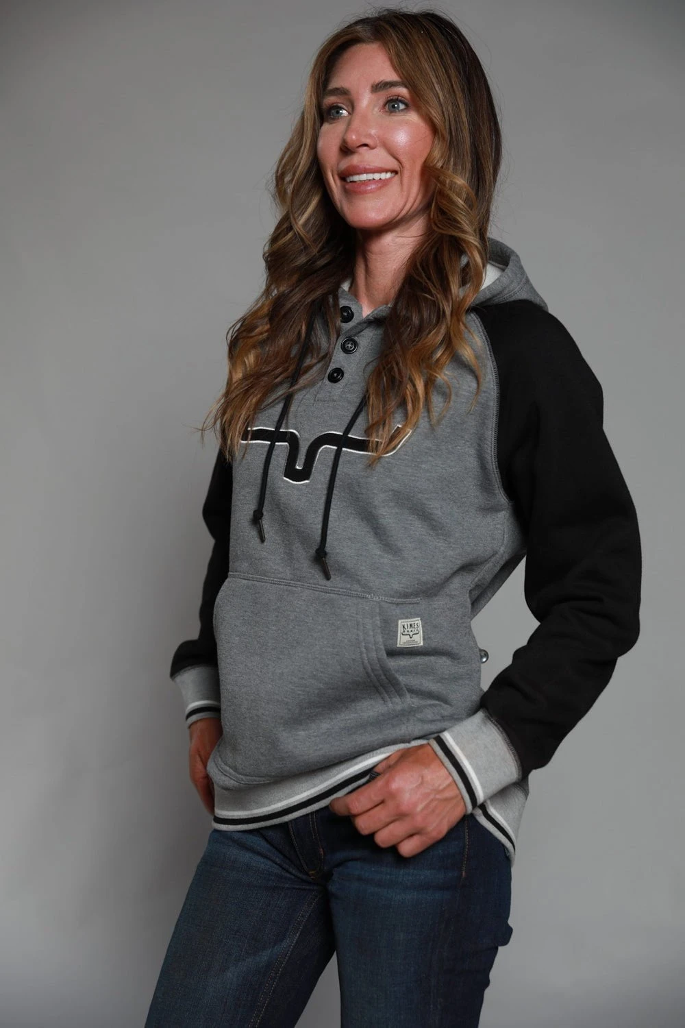 Kimes Ranch Womens Summer Love Fleece Grey Cotton Blend L/S Hoodie