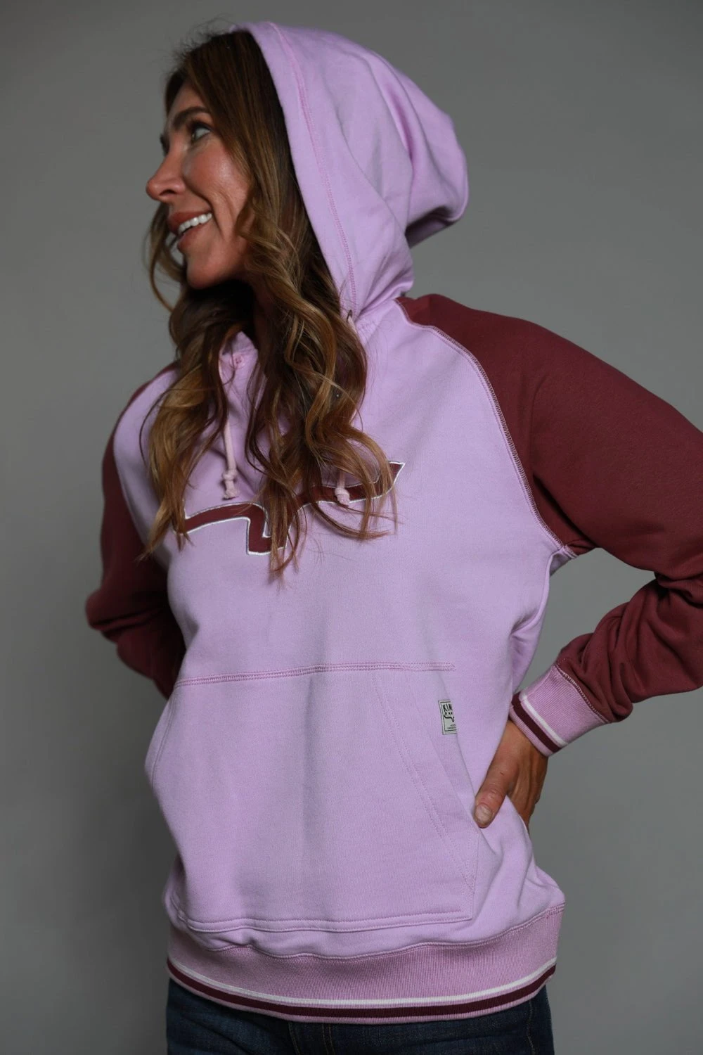 Kimes Ranch Womens Summer Love Fleece Lavender Cotton Blend L/S Hoodie - Image 3